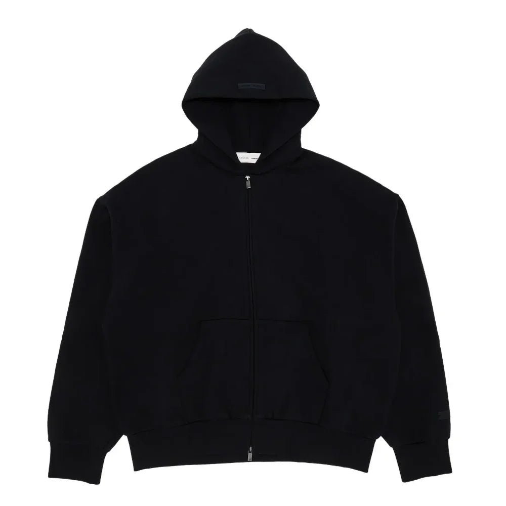 Fear of God Essentials Classic Full Zip-Up Hoodie Jet Black