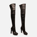 Gucci Black Snake Skin Over-The-Knee Boots