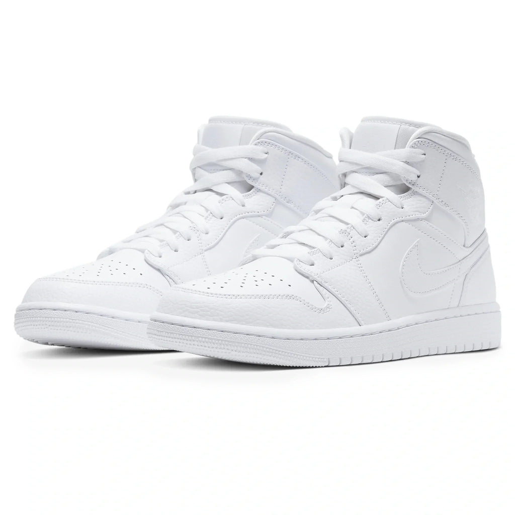Air Jordan 1 Mid Triple White Sneakers