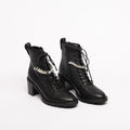 Jimmy Choo Rhinestone & Pearl Leather Ankle Boot - Black