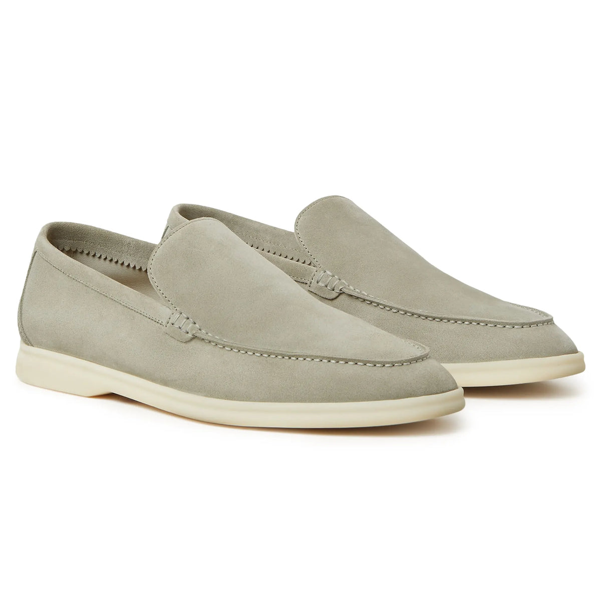 Loro Piana Summer Walk Suede Wild Desert Sage Loafers